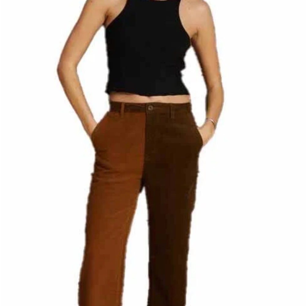 Two-Tone Brown Women's Pants